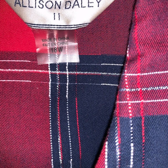 Women’s red and blue plaid button down shirt - Picture 3 of 3